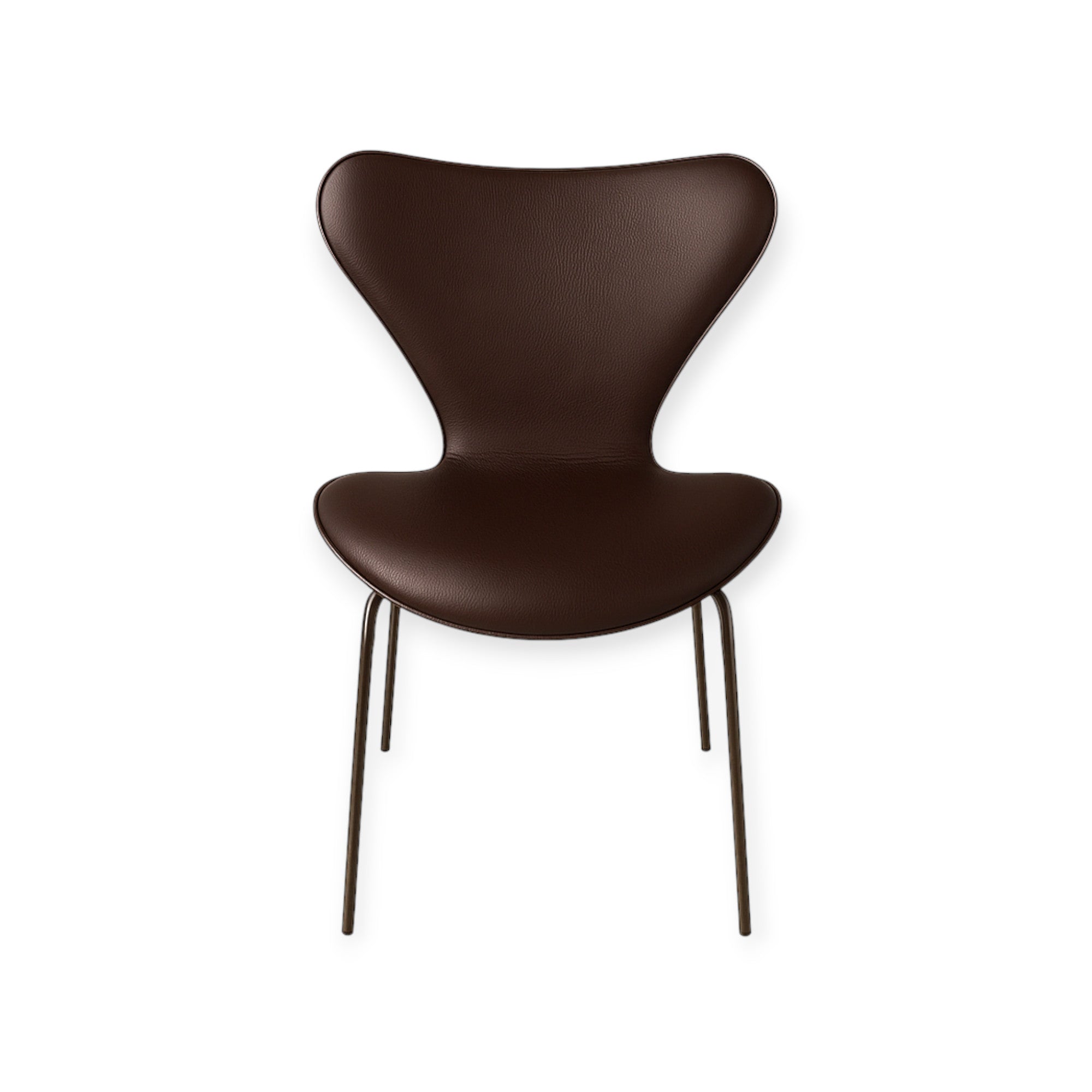 Koko päällinen Arne Jacobsen 3107 tuolille tummanruskeaa nahkaa