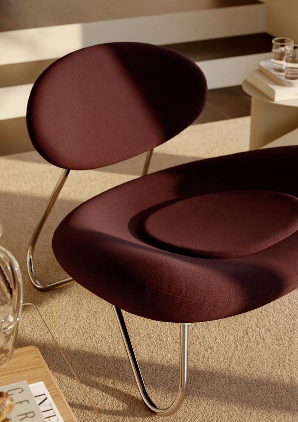 Meadow Lounge Chair - Bordeaux/Brushed Steel