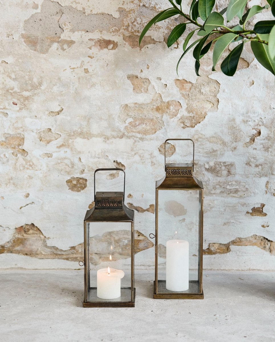 ANTIIKKI lyhty rautaa - K30 cm - kullanvärinen