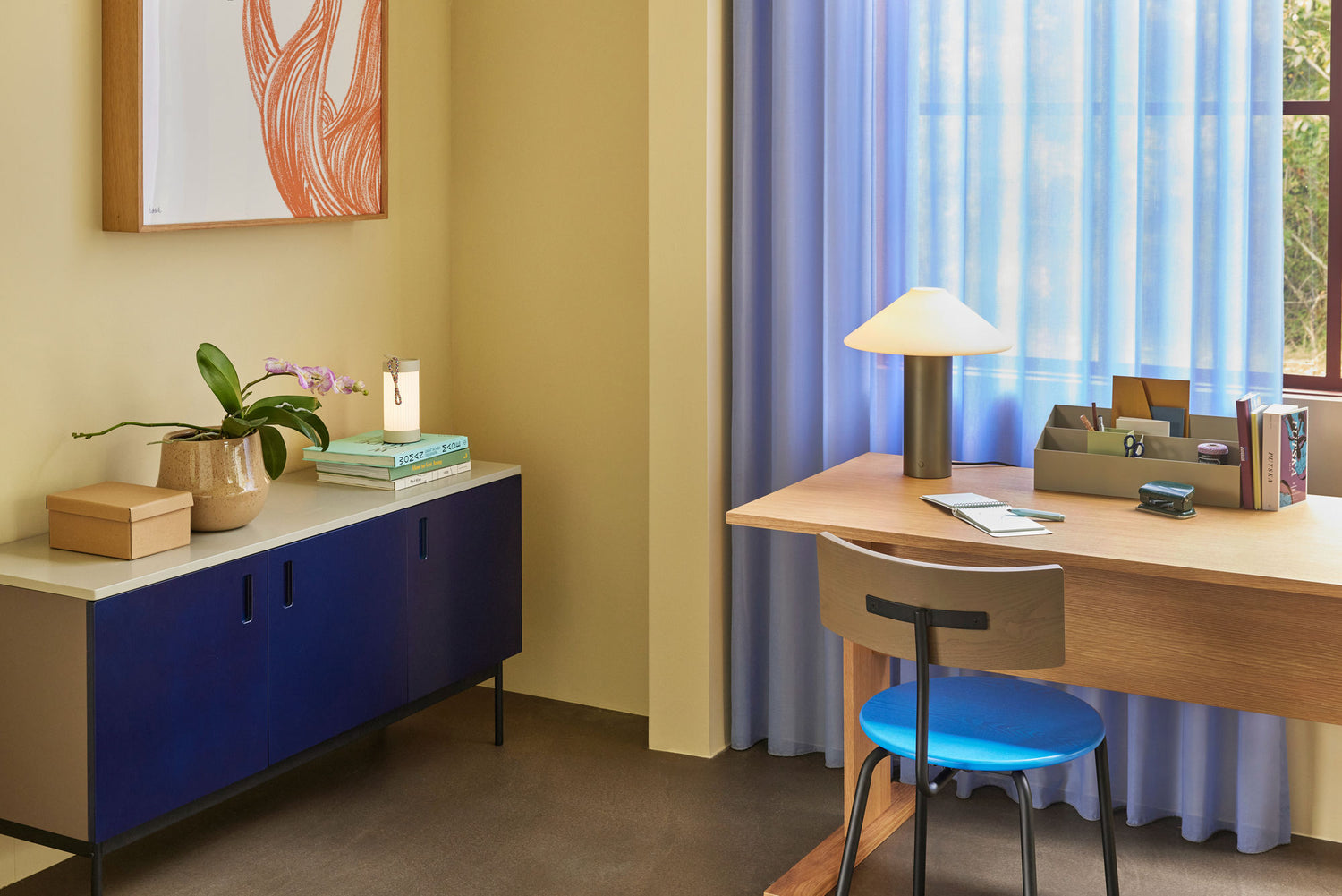 Hübsch -tutkimuskonsolipöytä tummansininen