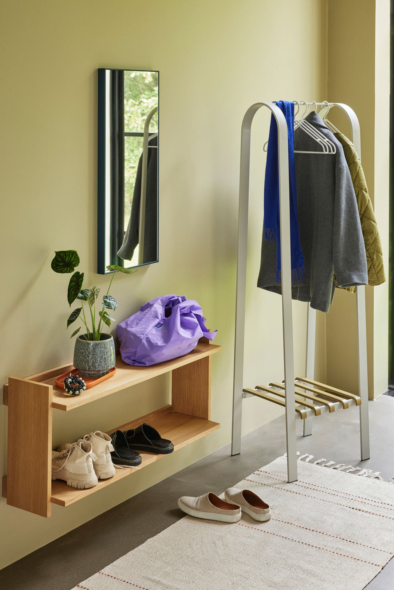 Hübsch Semper vaatekappale harmaa/oliivinvihreä