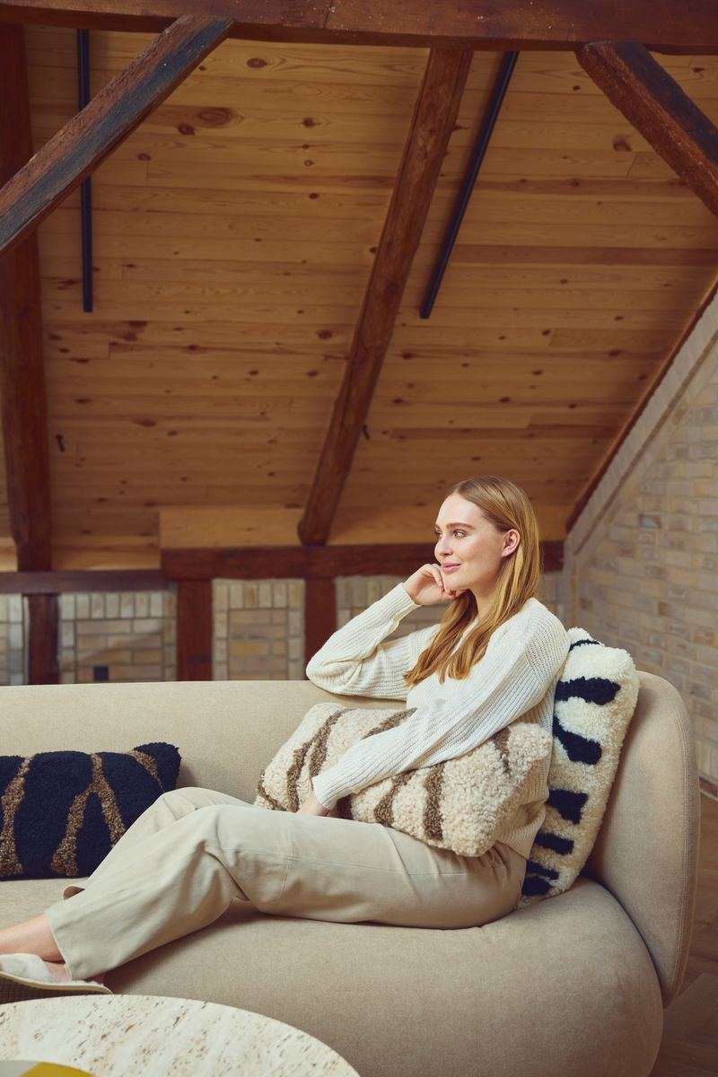 Zebra lampaannahkainen tyyny | Lyhytkarvainen | Uusi-Seelanti | Kaksipuolinen | 30x60 cm