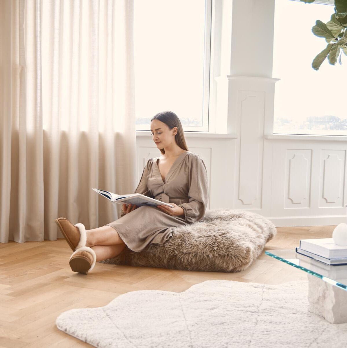 Maxi Float tyyny | Pitkäkarvainen | Uusi-Seelanti | Kaksipuolinen | 90x90 cm