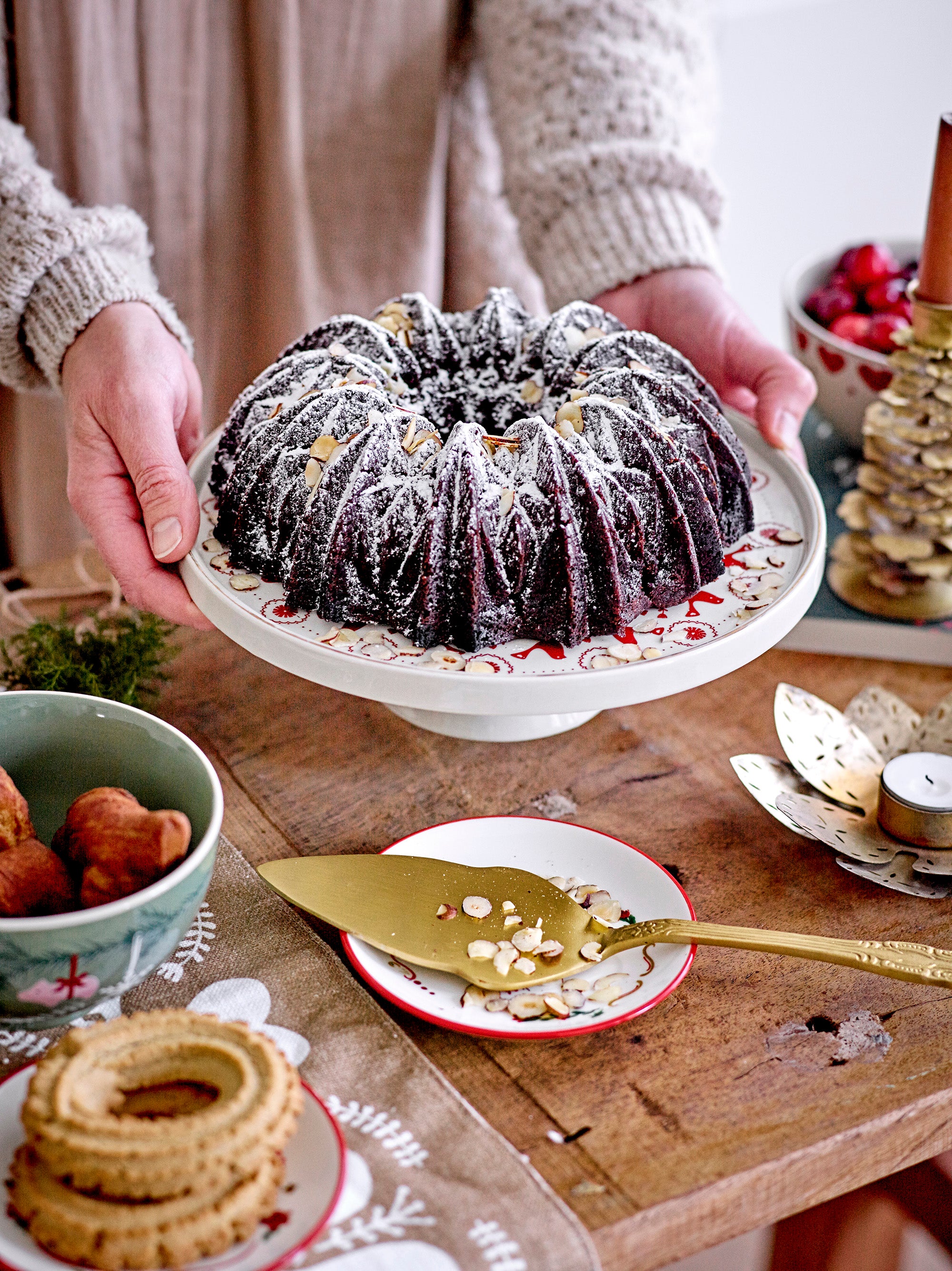 Yule -kulho, vihreä, kivitavara