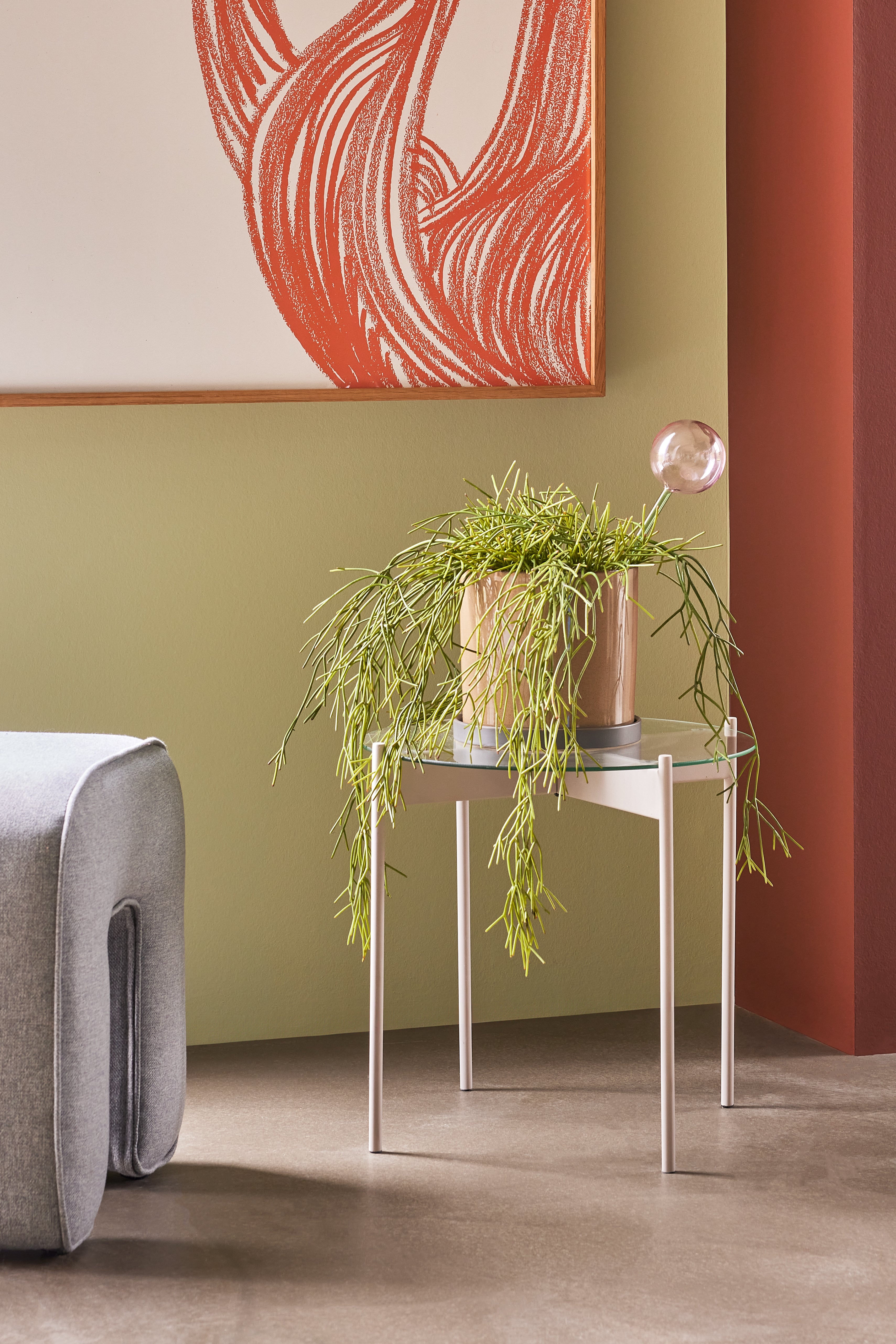 Palkin sivupöydän hiekka - Ø45xh42cm