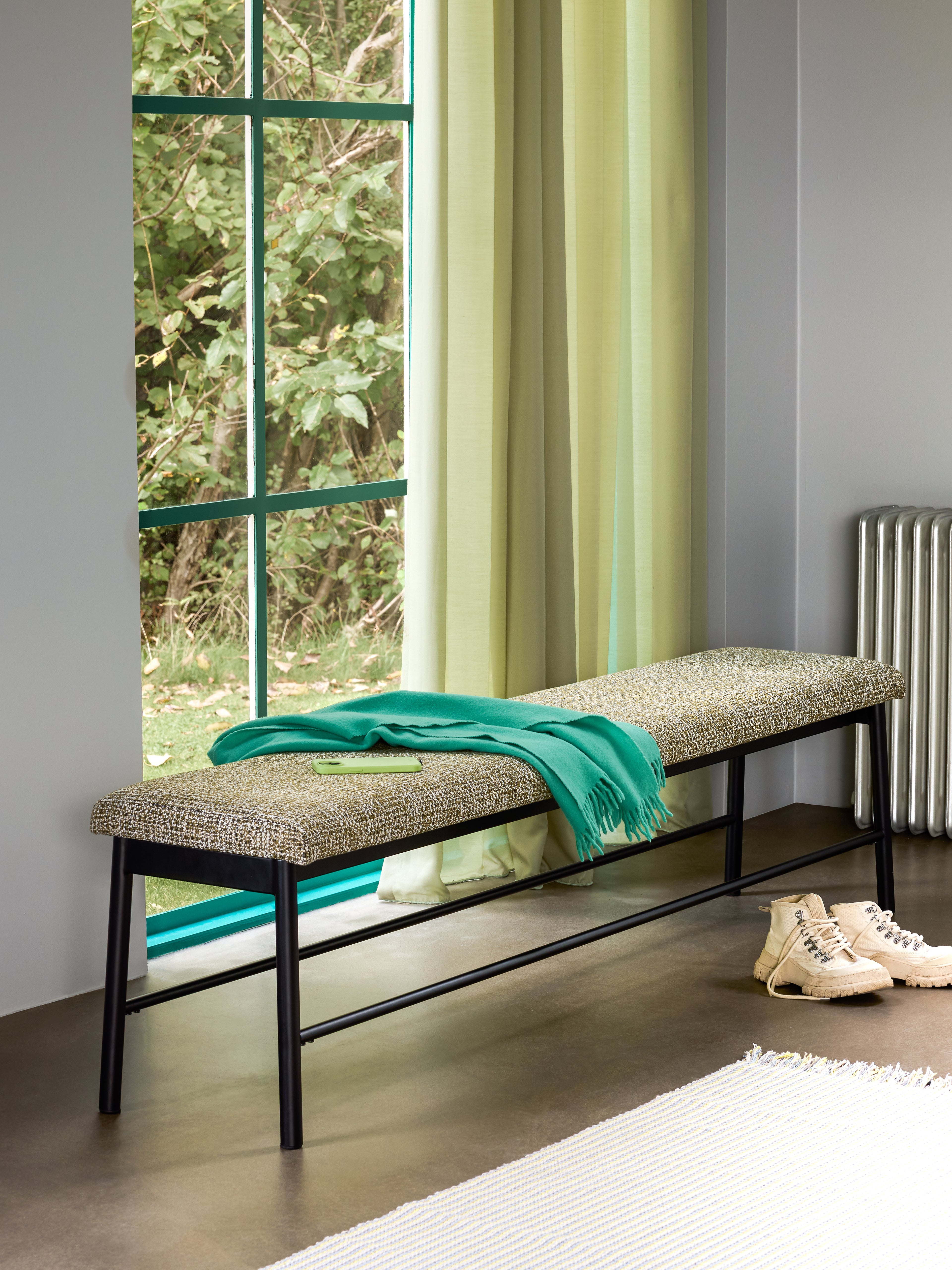 Pitkä penkki Vaaleanvihreä - 182x38xh46cm