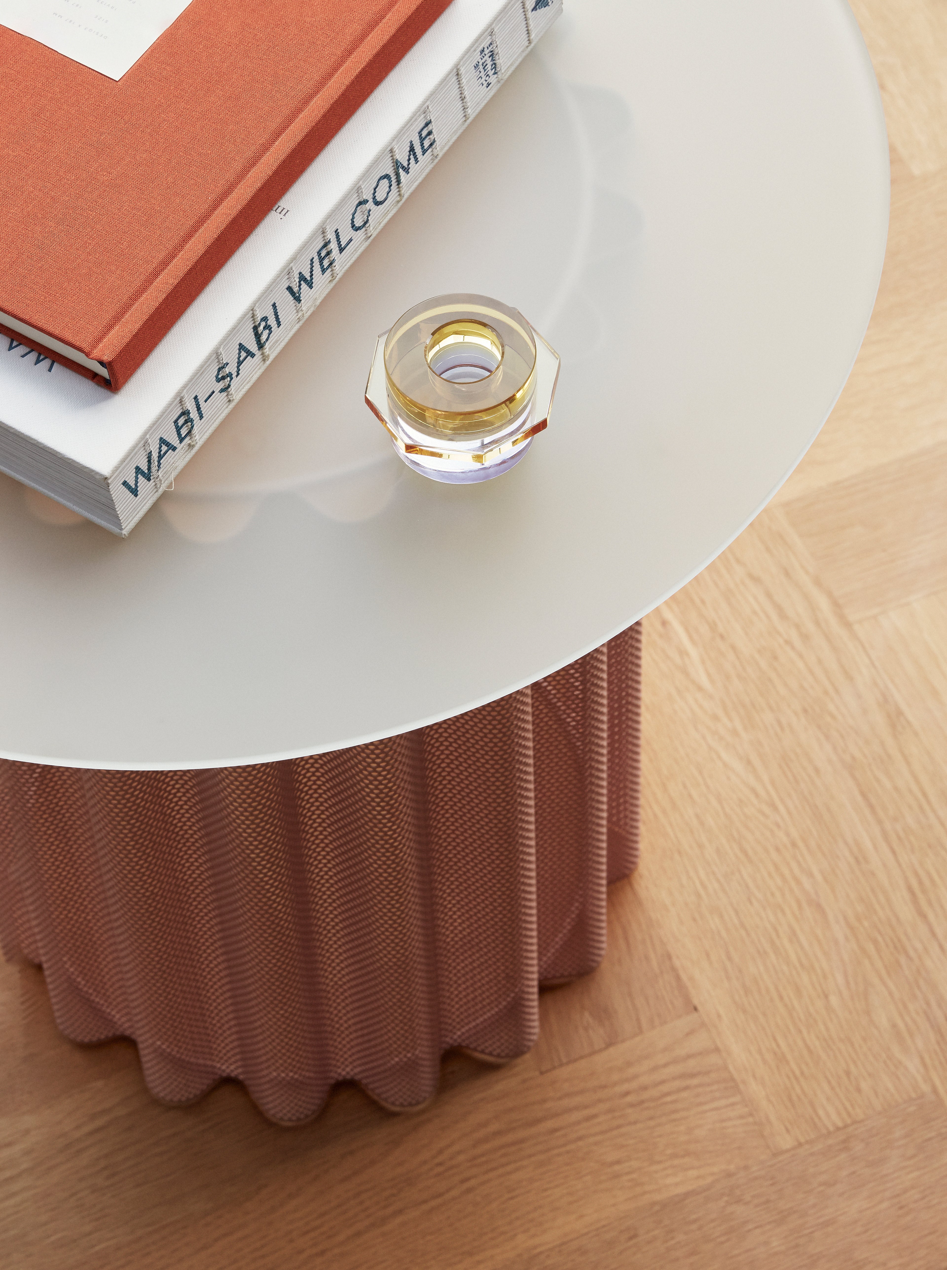 Kioskin kynttilänjalat keltainen/violetti (2 kpl sarja) - ø6xh4cm