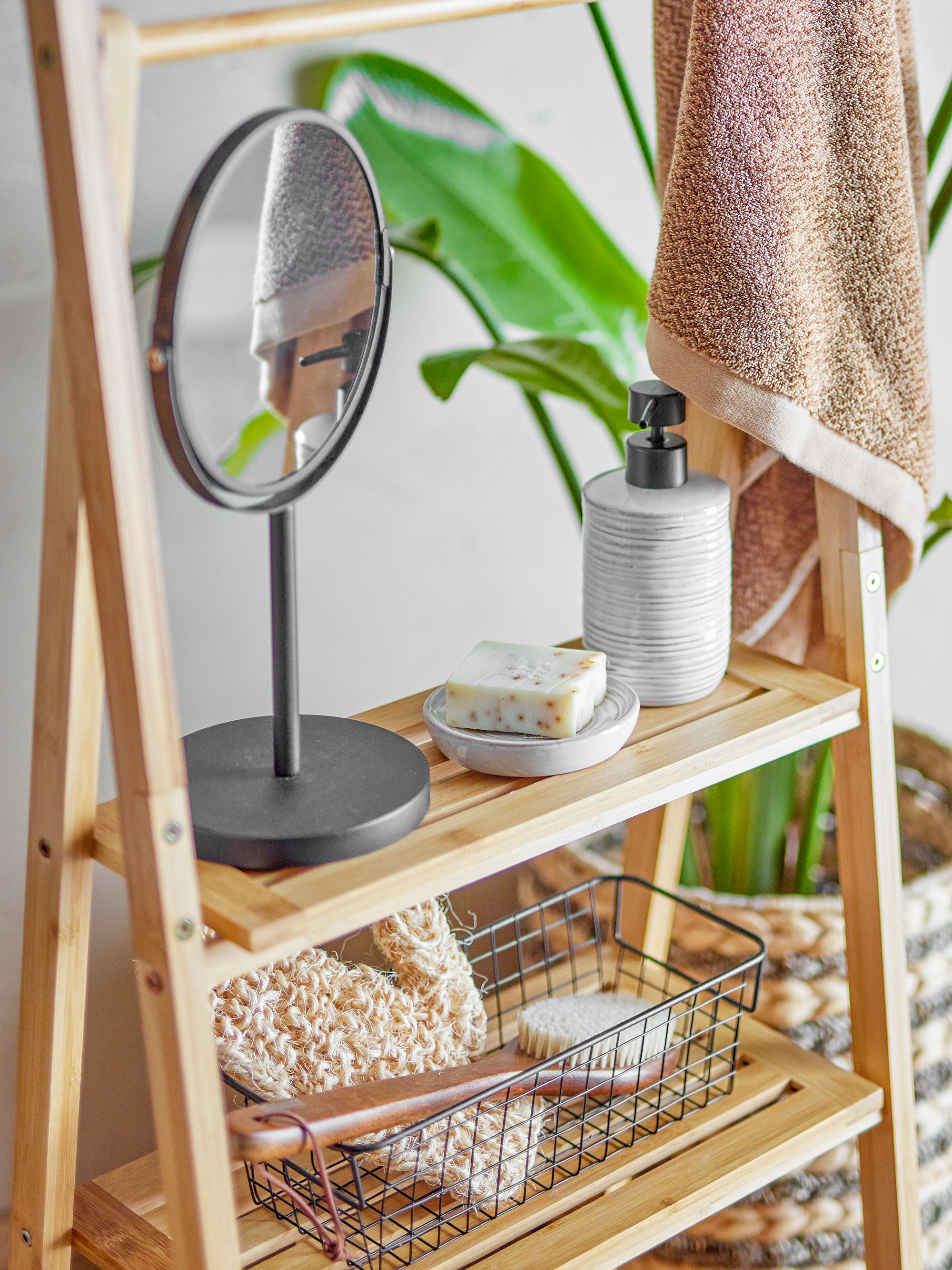 Lievä pöytäpeili, musta, metalli