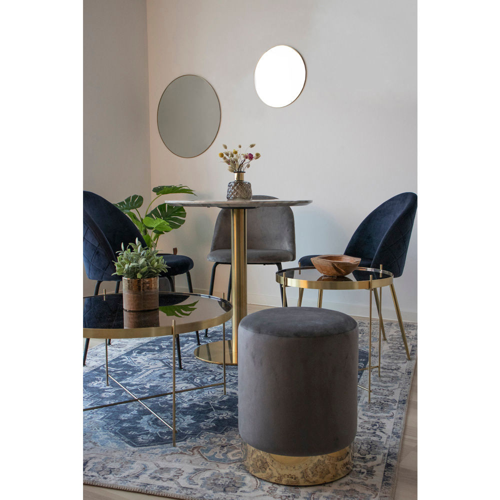 Geneven ruokapöydän tuoli - ruokapöydän tuoli veluurissa, siniset mustat jalat, HN1205