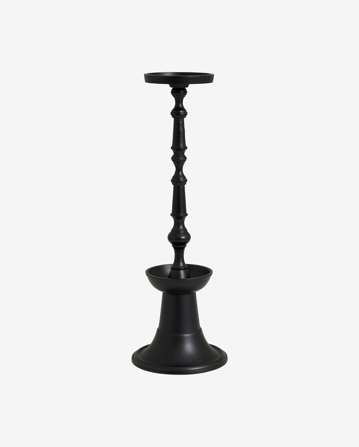 Flores korkea kynttilänjalka kynttilöiden estämiseksi - H48 cm - musta
