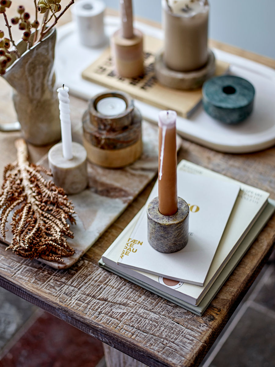 Bloomingville Dalin Votive & Candle Holder, Brun, Sandsten - Bloomingville - DesignGaragen.dk