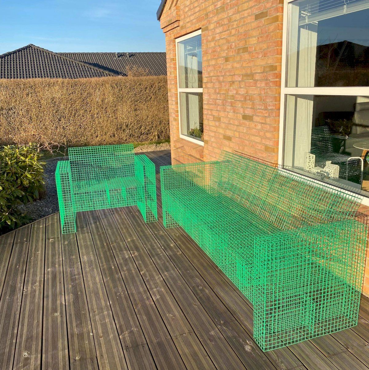 Kalager Design Wire Loungechair, signaali vihreä