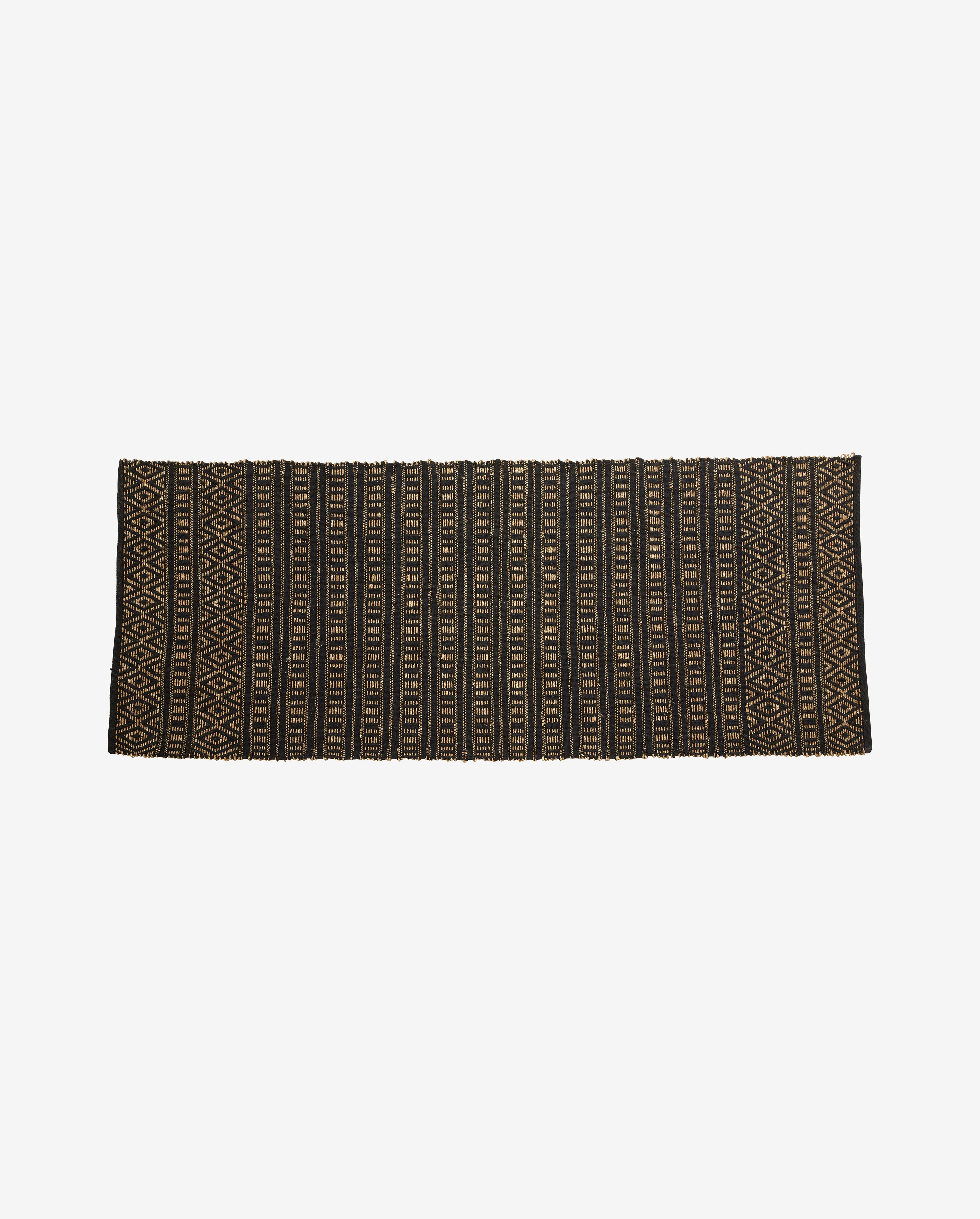 Farah -viltti puuvilla- ja meriruohossa 250x100 cm - musta/luonto