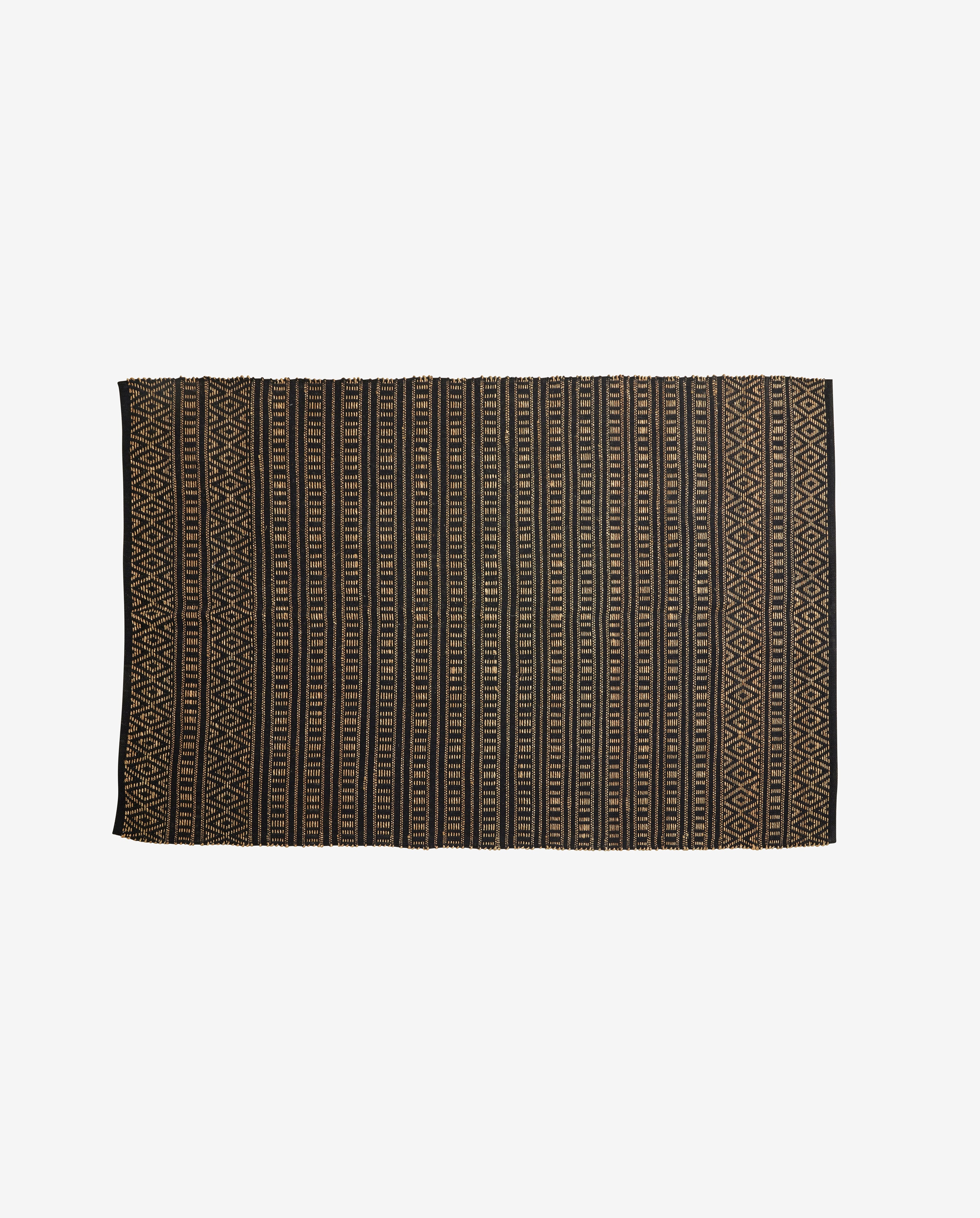 Farah -viltti puuvilla- ja meriruohossa 240x160 cm - musta/luonto