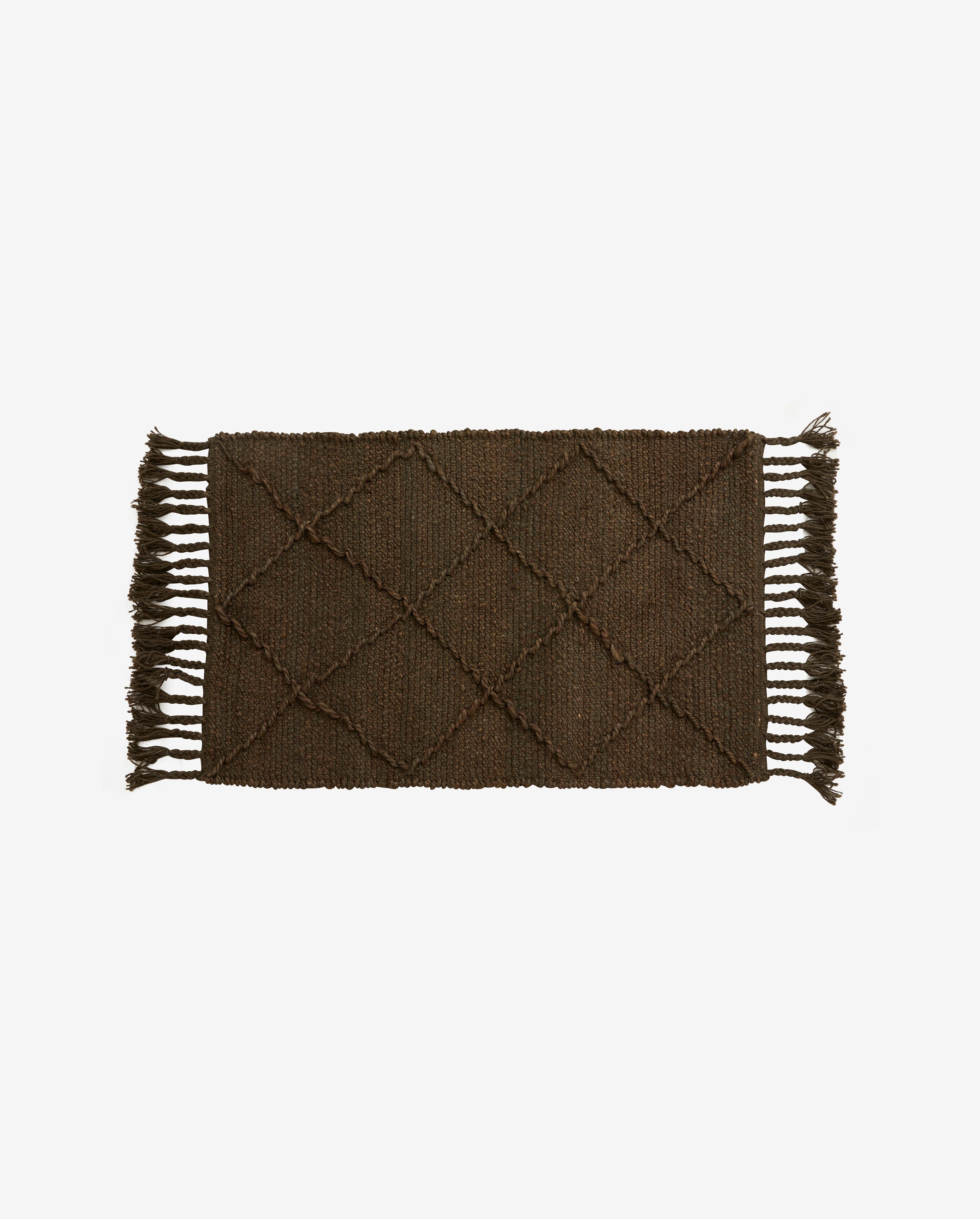Jutan -viltti juutissa 60x90 cm - ruskea/vihreä