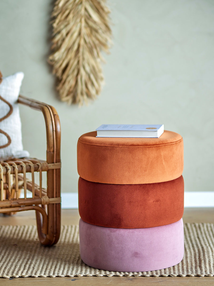 Bloomingville Bilbao Pouf, oranssi, polyesteri