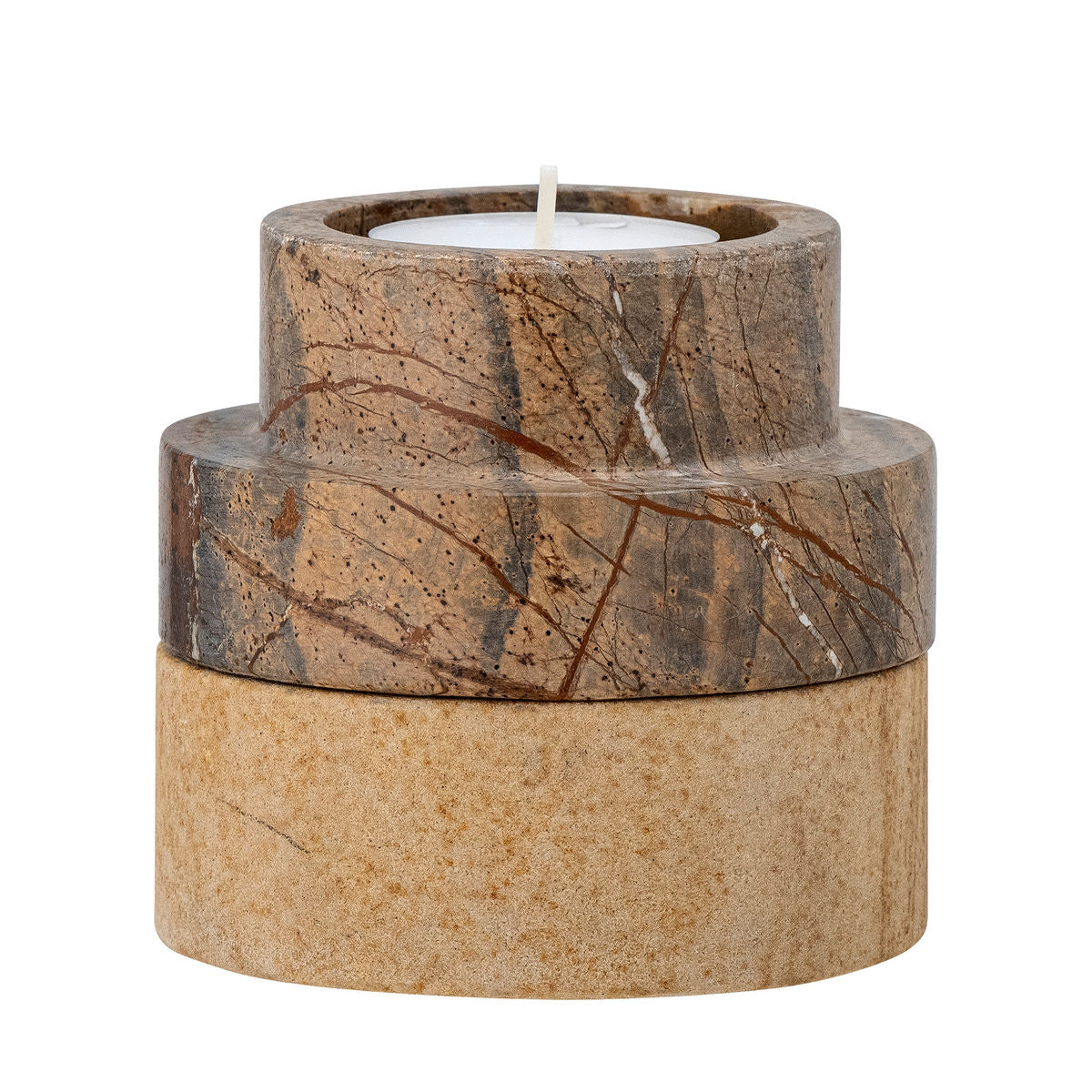 Bloomingville Dalin Votive & Candle Holder, Brun, Sandsten - Bloomingville - DesignGaragen.dk