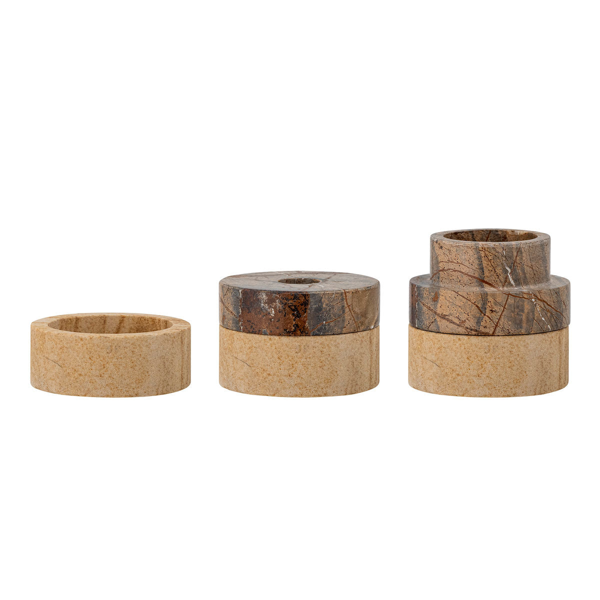 Bloomingville Dalin Votive & Candle Holder, Brun, Sandsten - Bloomingville - DesignGaragen.dk