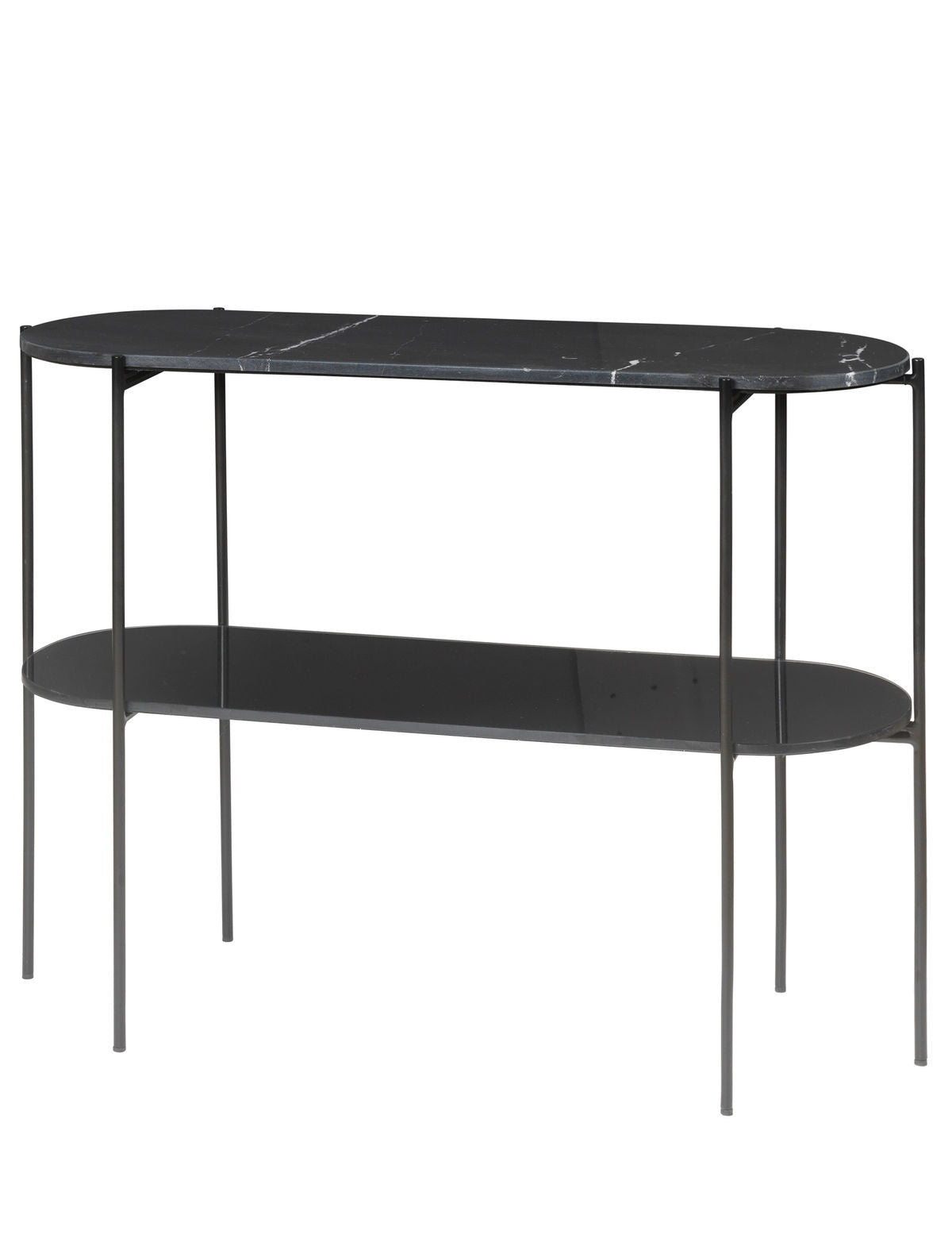 Viihtyisä elävä Laura Console Marbletable - Noir mustalla jauheella
