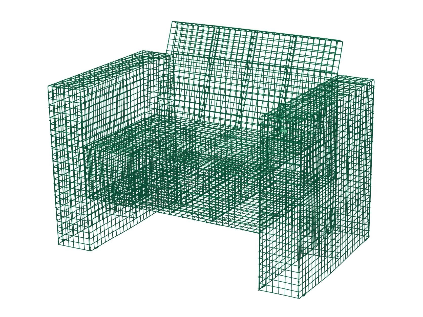 Kalager Design Wire Loungechair, signaali vihreä