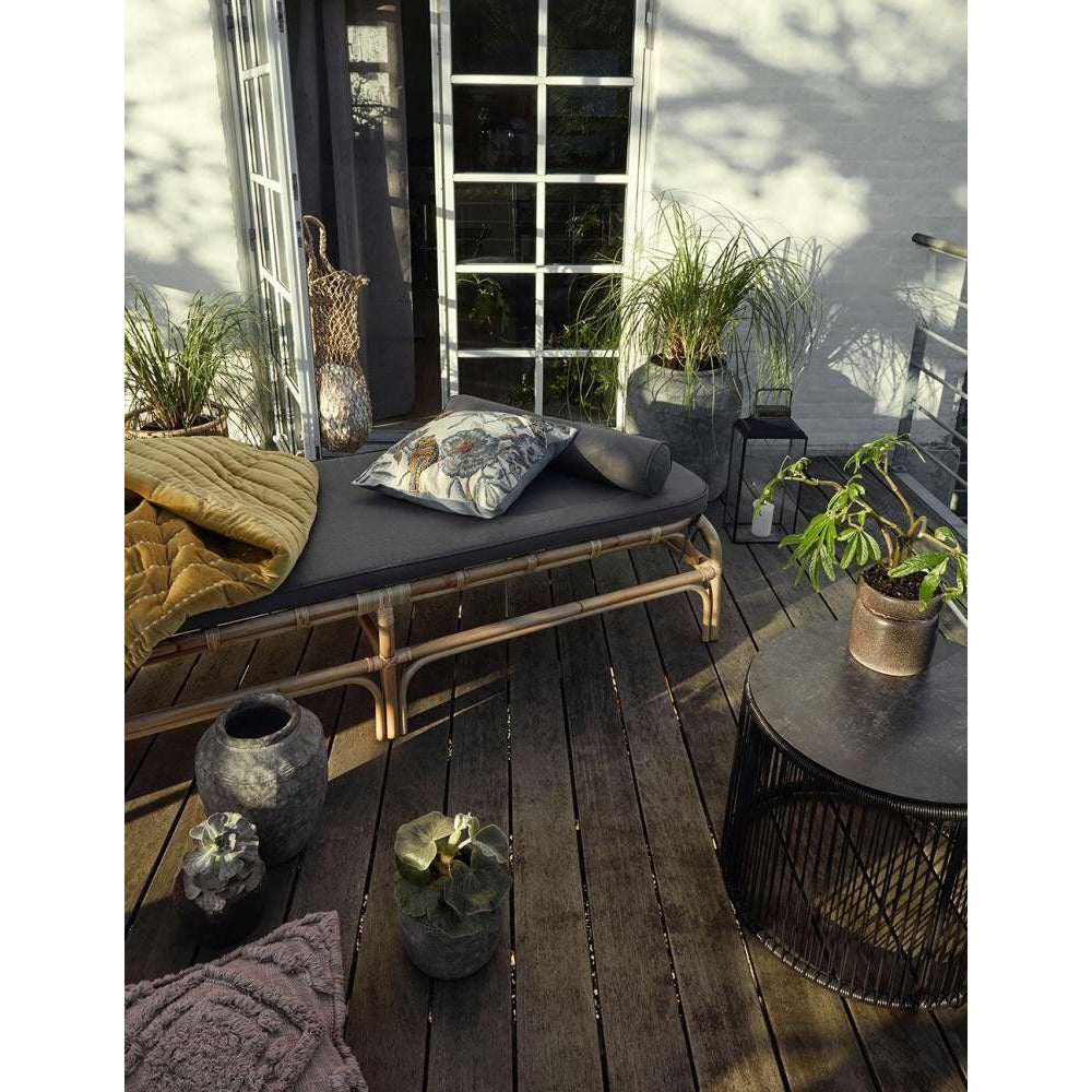 Nordal Bali -syöttö rottingissa tyynyllä - L203 cm - luonto/harmaa