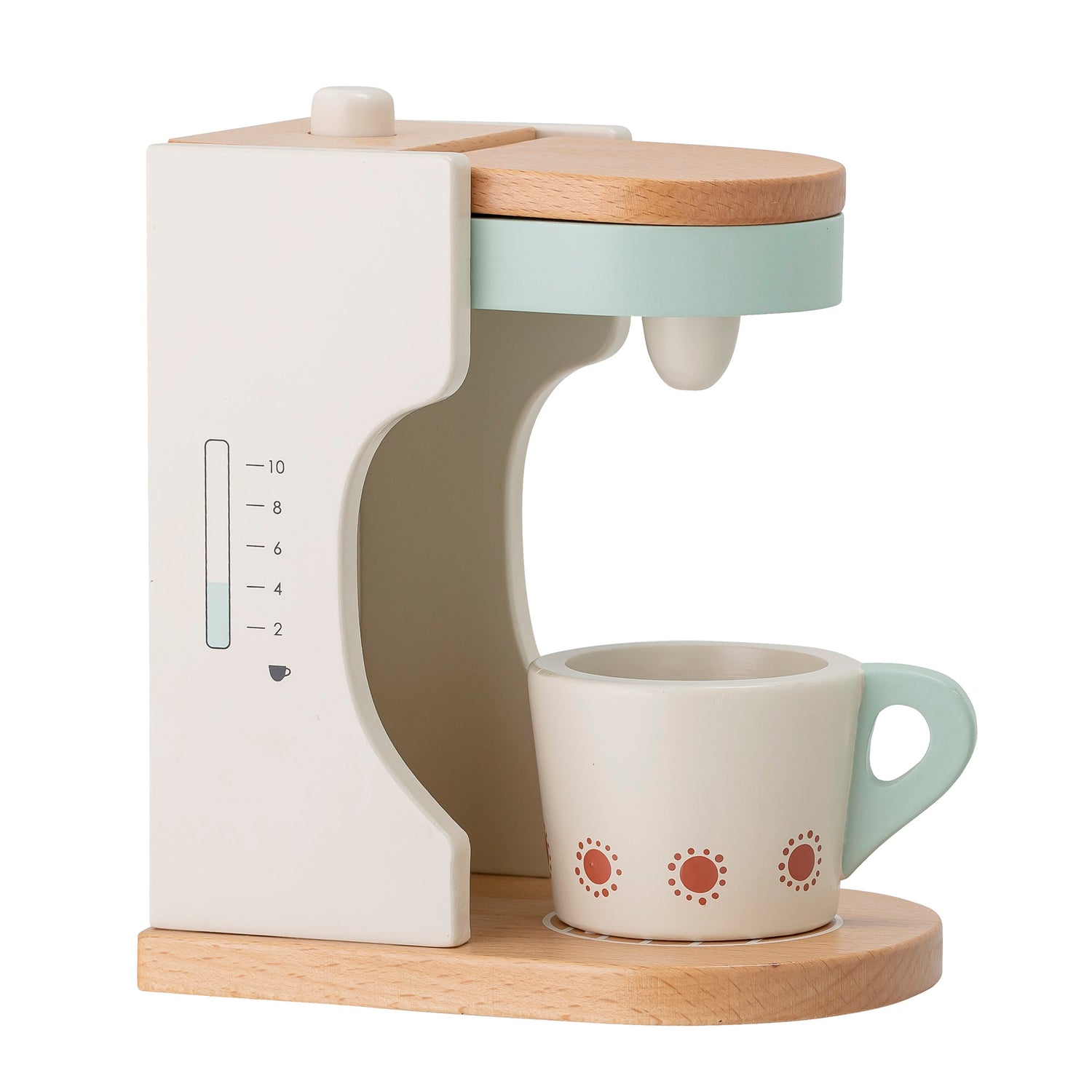 Elgo Legetøj, Kaffemaskine , Hvid, Bøg - L18xH15,5xW12 cm - BLOOMINGVILLE MINI - DesignGaragen.dk