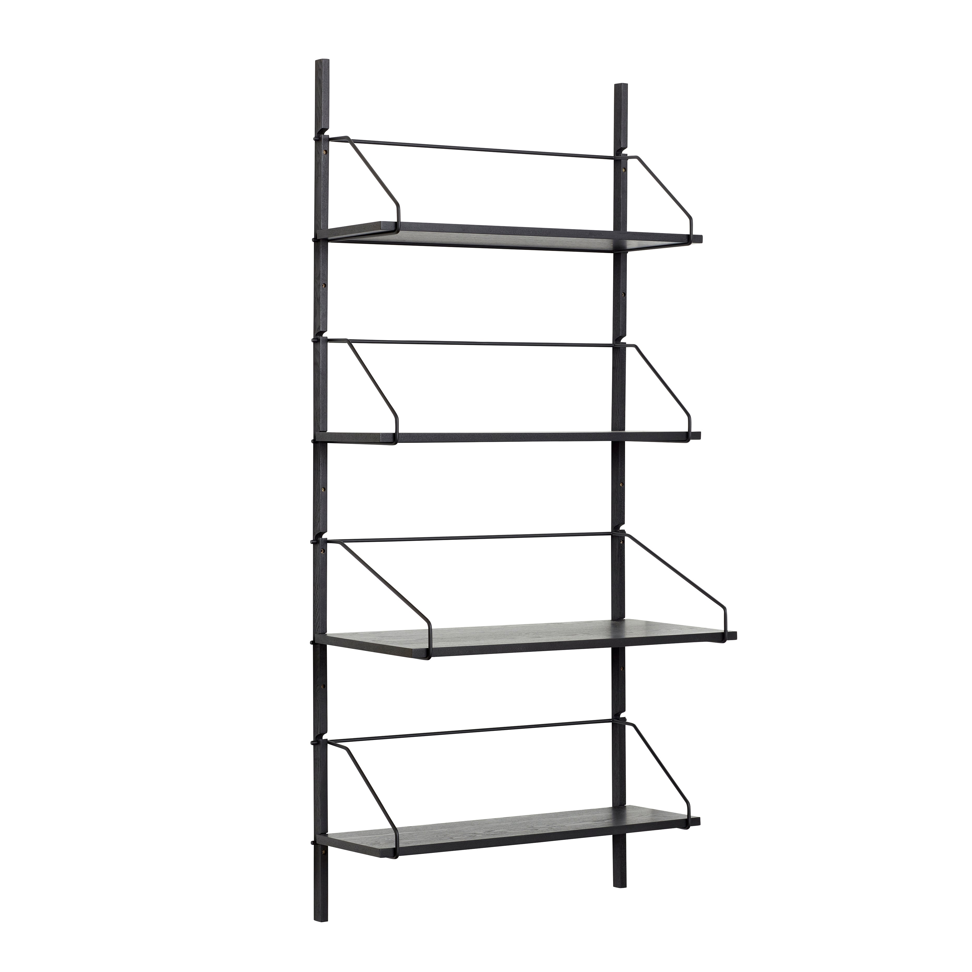 Norm -seinä rivi 4 hyllyt musta - 80xh180cm