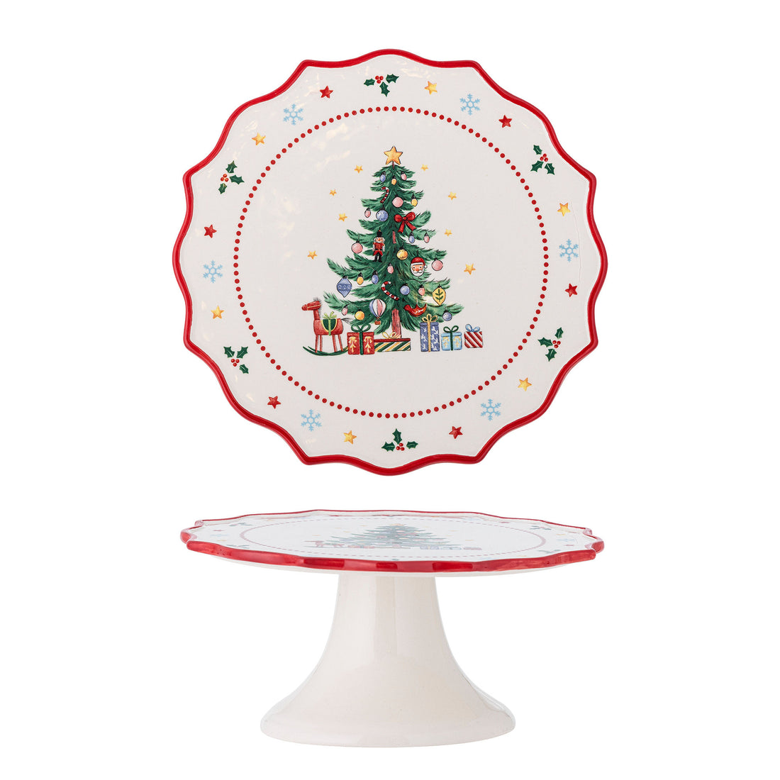 Bloomingville Naive Cake Dish, punainen, keramiikka