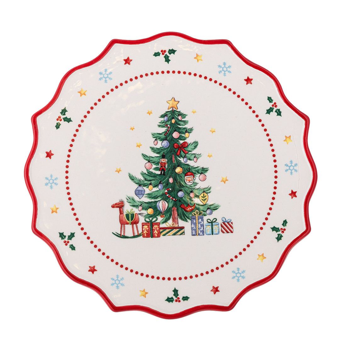 Bloomingville Naive Cake Dish, punainen, keramiikka