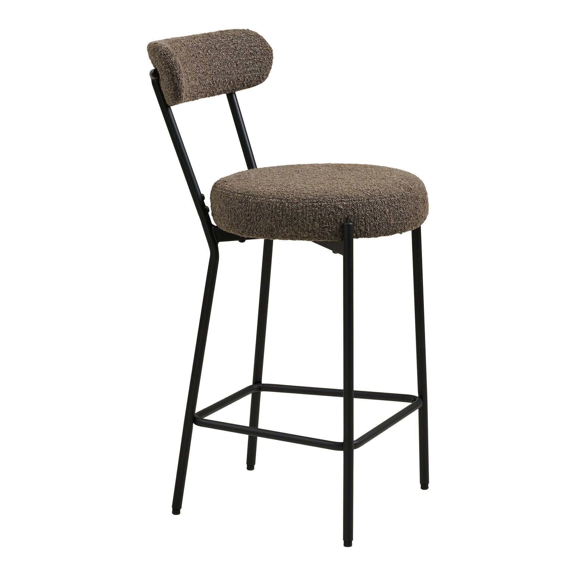 Badalona Counter -tuoli - Coune, Bouklé, Brown, Mustat jalat HN1064