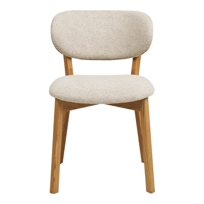 Dunkirk -ruokapöydän tuoli - ruokapöytätuoli, tammi kangasistuimella, beige HN1318