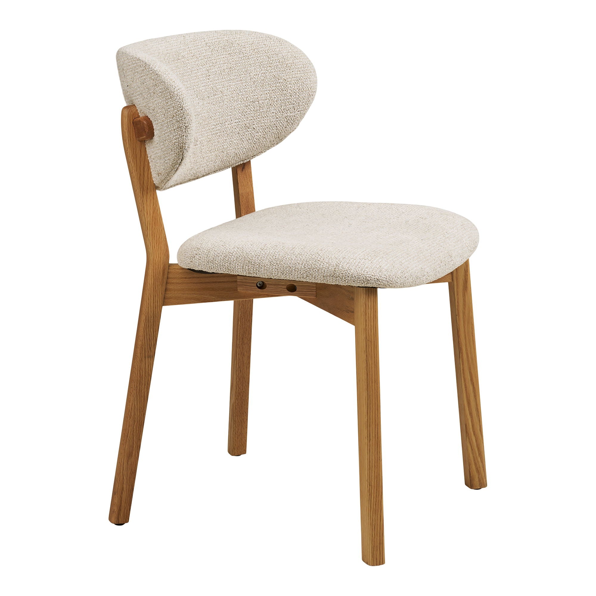Dunkirk -ruokapöydän tuoli - ruokapöytätuoli, tammi kangasistuimella, beige HN1318