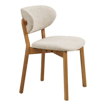 Dunkirk -ruokapöydän tuoli - ruokapöytätuoli, tammi kangasistuimella, beige HN1318