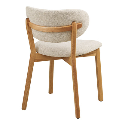 Dunkirk -ruokapöydän tuoli - ruokapöytätuoli, tammi kangasistuimella, beige HN1318