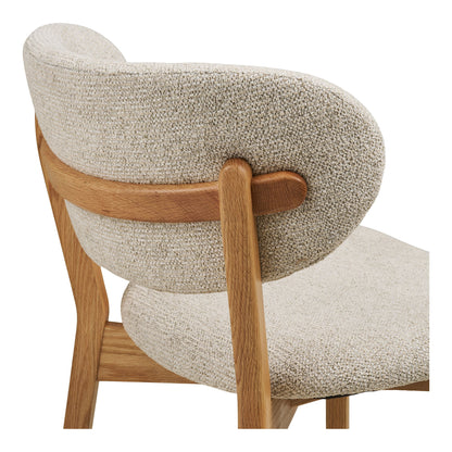 Dunkirk -ruokapöydän tuoli - ruokapöytätuoli, tammi kangasistuimella, beige HN1318