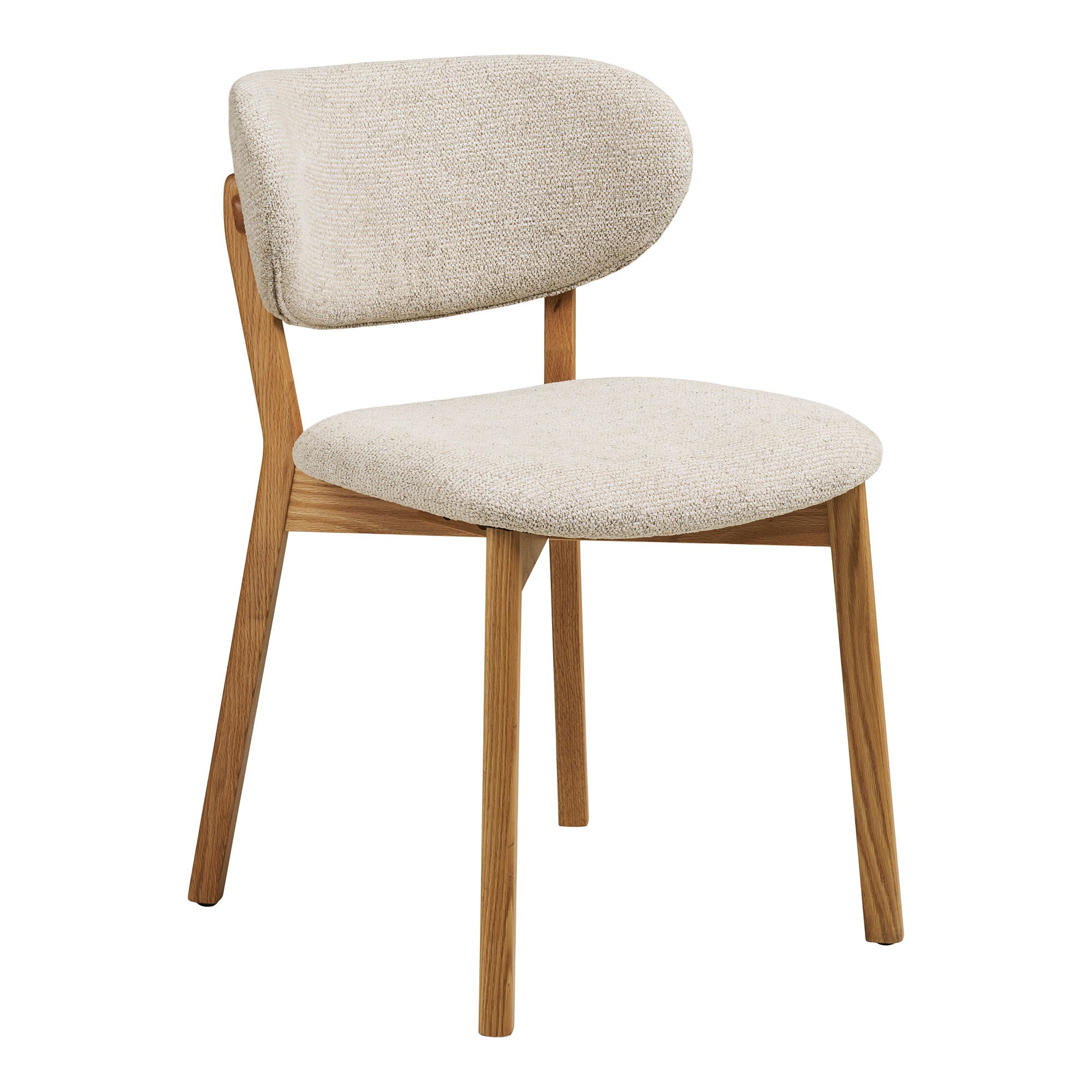 Dunkirk -ruokapöydän tuoli - ruokapöytätuoli, tammi kangasistuimella, beige HN1318