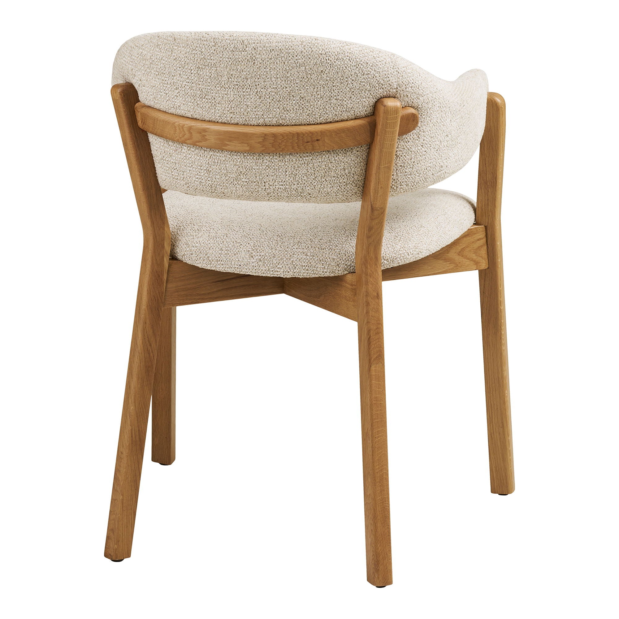 Dunkirk -ruokapöydän tuoli - ruokapöytätuoli, käsinohja, tammi kangasistuimella, beige HN1318