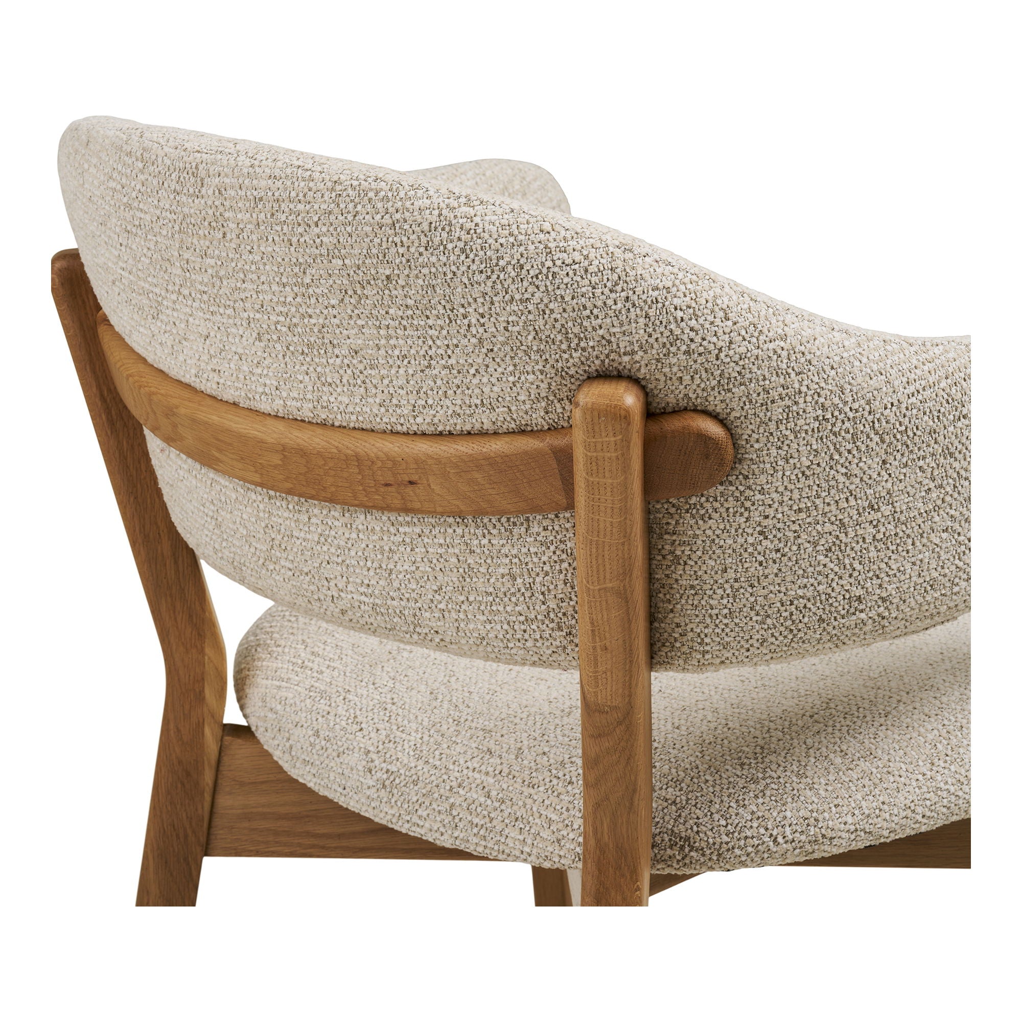 Dunkirk -ruokapöydän tuoli - ruokapöytätuoli, käsinohja, tammi kangasistuimella, beige HN1318
