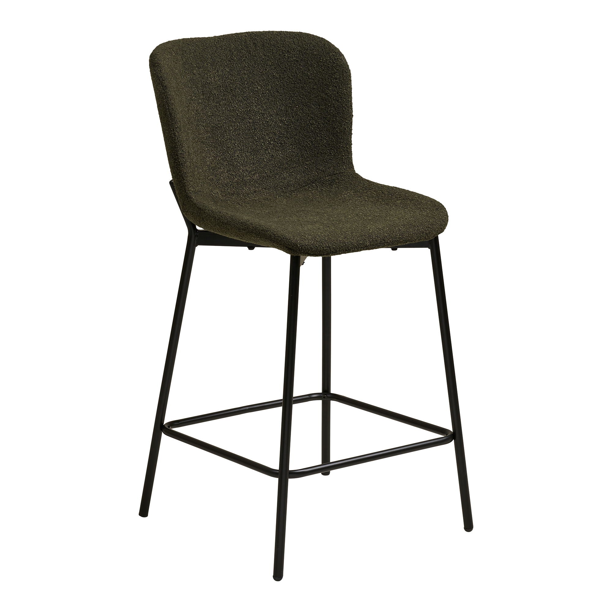Makeda Counter -tuoli - Counter -tuoli, buklé, vihreä, mustat jalat HN1241