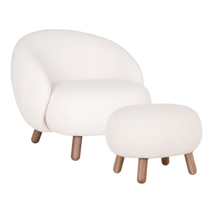 Savona Set - Lounge -tuoli ja puff, valkoinen HN1094