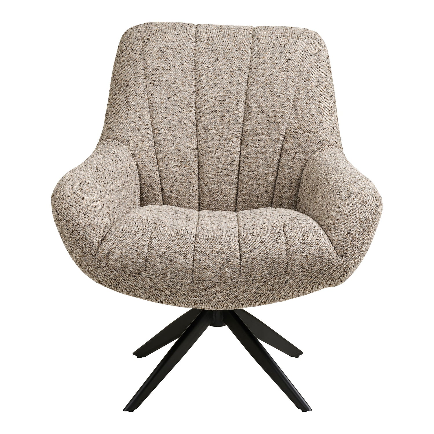 Grandola Lounge -tuoli - Lounge -tuoli kääntyvällä jalalla, harmaalla, mustalla jaloilla HN1086