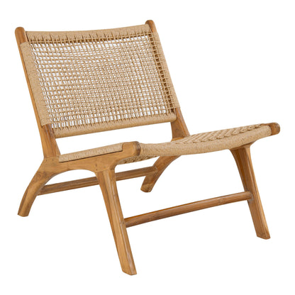 Derby Set - Lounge -tuoli ja jakkara, Teak/Pe Rattan, Nature