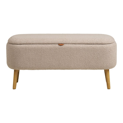 Harlow -penkki - Penkki varastolla, bouclé, beige 95x37x45 cm, HN1063