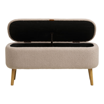 Harlow -penkki - Penkki varastolla, bouclé, beige 95x37x45 cm, HN1063