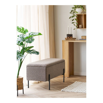 Watford Bench - Penkki säilytystilassa, Bouclé, Brown 95x36.5x43 cm, HN1061