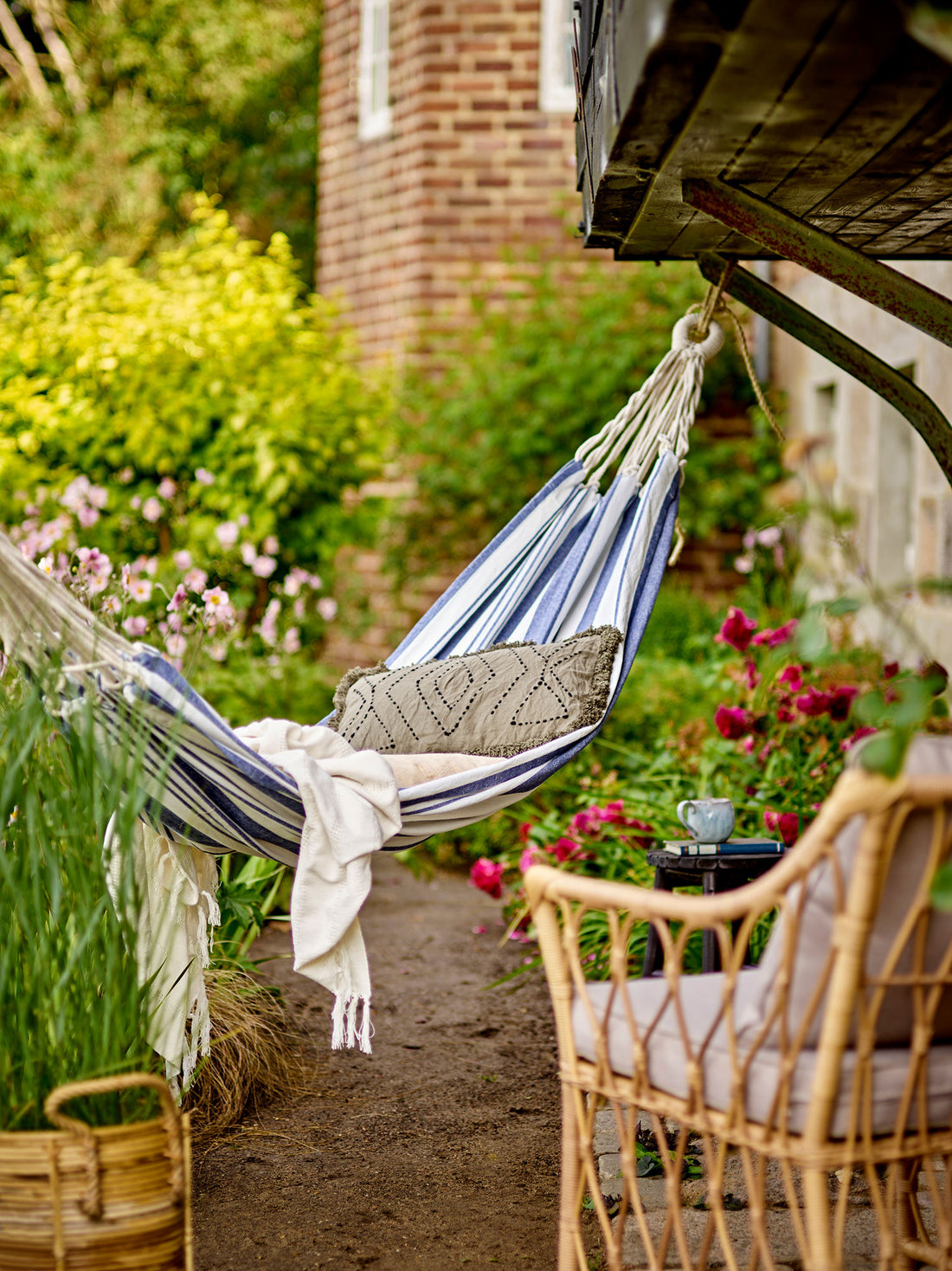 Bloomingville Remo Hammock, sininen, puuvilla