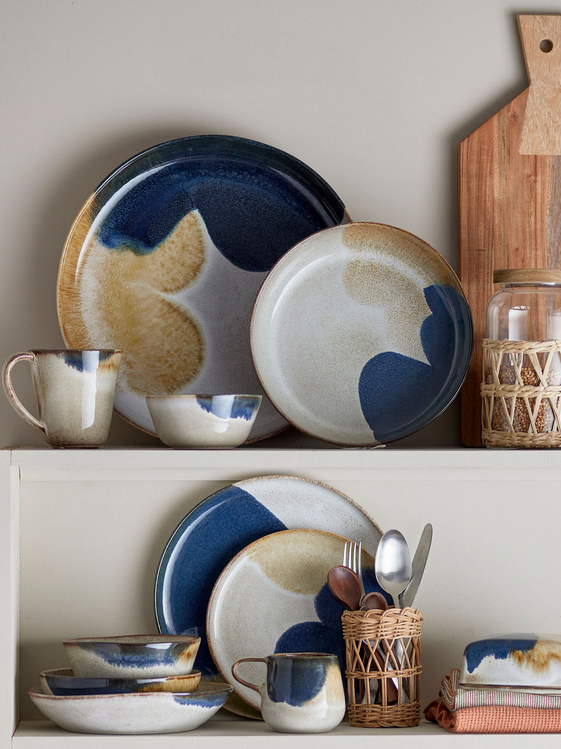 Bloomingville Jules -pöytäpalvelu, harmaa, kivitavara