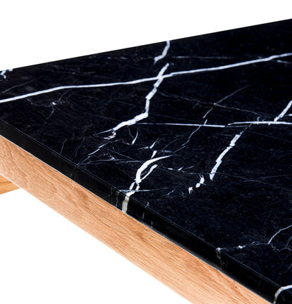 Raaka sohvapöytä musta/luonnollinen - 80x80xh45cm