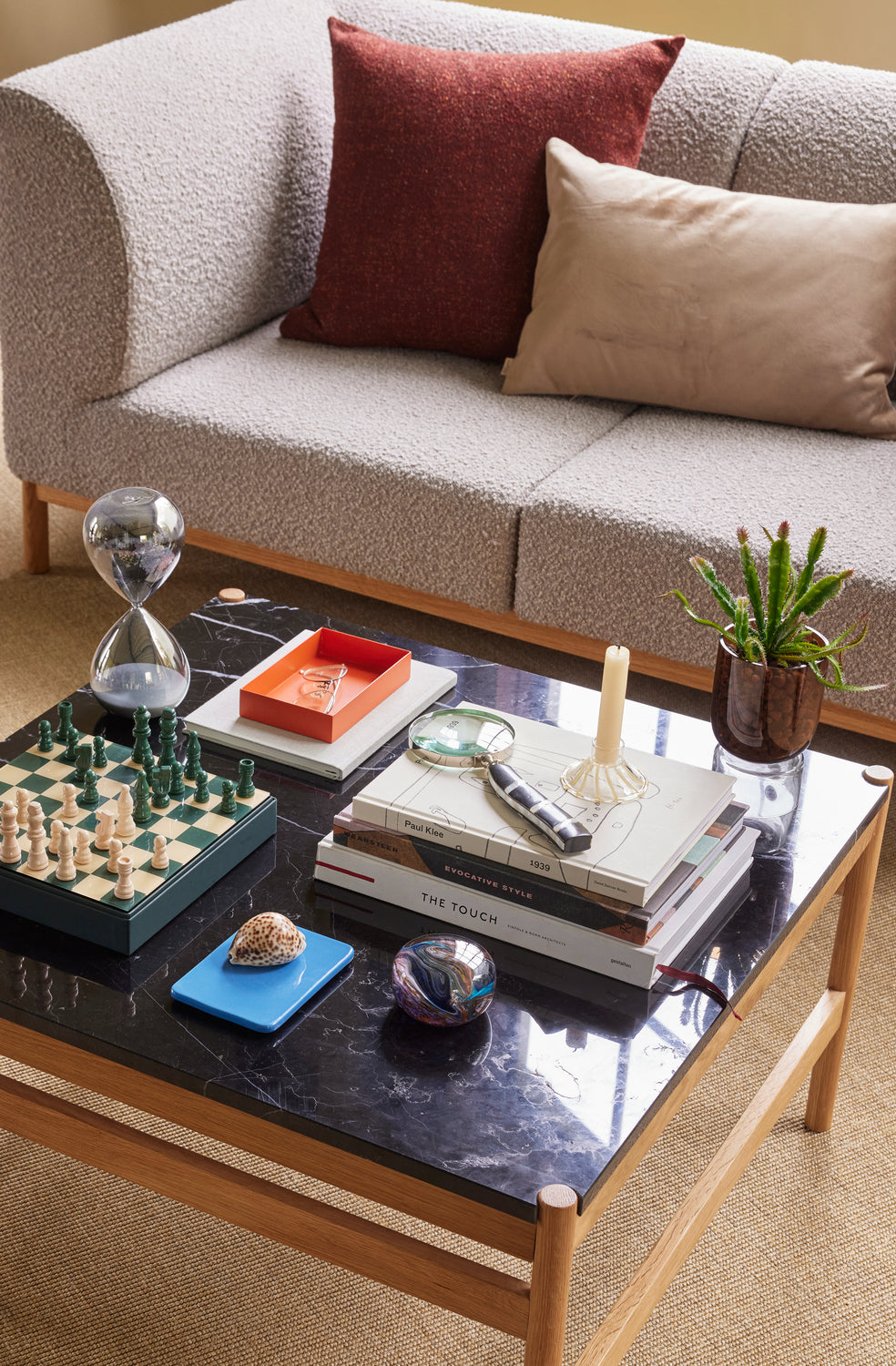 Raaka sohvapöytä musta/luonnollinen - 80x80xh45cm