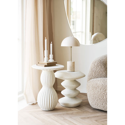 Newtownin sivupöytä - sivupöytä, Fiberclay, valkoinen Ø40x55 cm